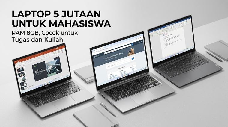 Cuma Rp5 Jutaan Saja: Intip 3 Pilihan Laptop Pelajar Terbaik Agustus 2026 Lengkap SSD Lega