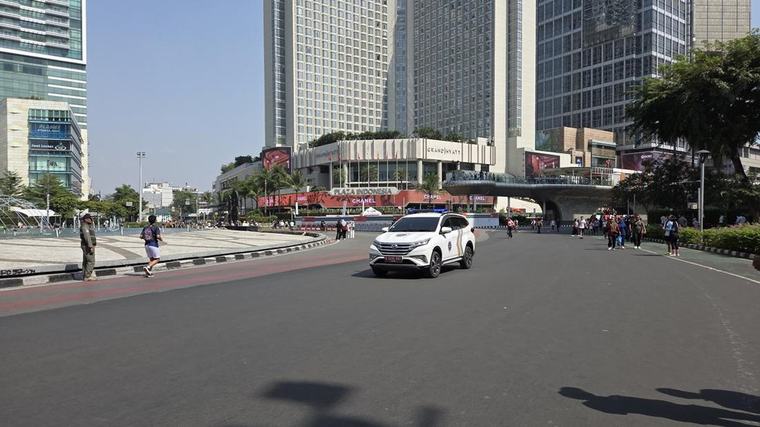 CFD Sudirman-Thamrin Selesai Lebih Cepat Pagi Ini Imbas Abu Anak Krakatau