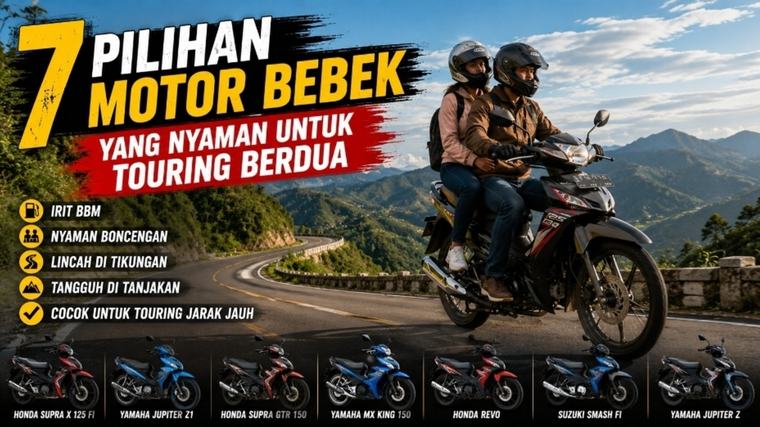 Jangan Remehkan Motor Bebek, 7 Pilihan Ini Nyaman untuk Touring Berdua