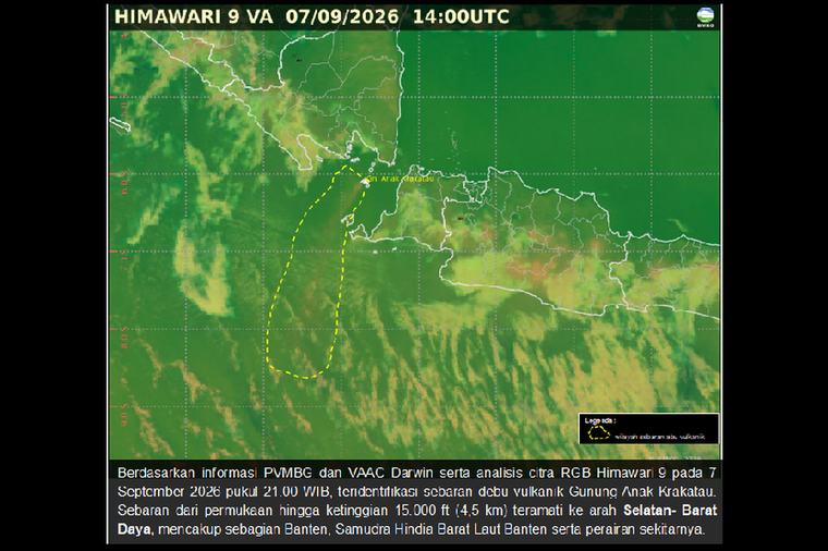 Menjauh dari Sumatera-Jawa, Abu Vulkanik Bergerak ke Samudera Hindia