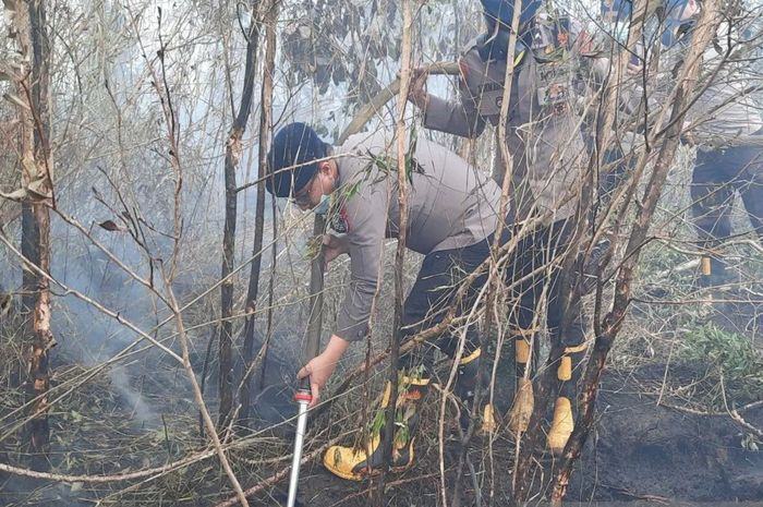 Padamkan Api di Bawah Tanah, Brimob Kalsel Pakai Teknik Suntik Gambut