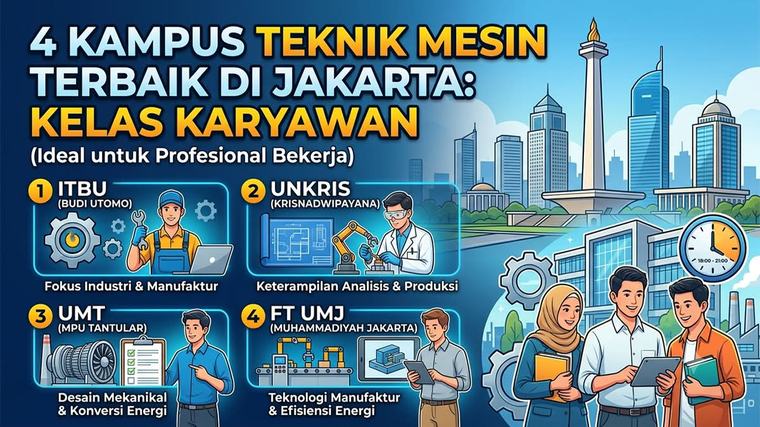 Peluang Karier Luas di Sektor Manufaktur: 4 Kampus Teknik Mesin Jakarta dengan Kelas Karyawan Fleksibel