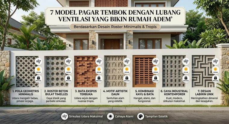 Rumah Gerah dan Halaman Gelap? Intip 7 Desain Pagar Tembok Berlubang Ventilasi Supaya Udara Sejuk Terus