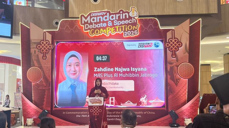 Pidato Mandarin, Zahdine Kutip Ayat Al-Qur’an dalam Disway Mandarin Debate & Speech Competition 2026