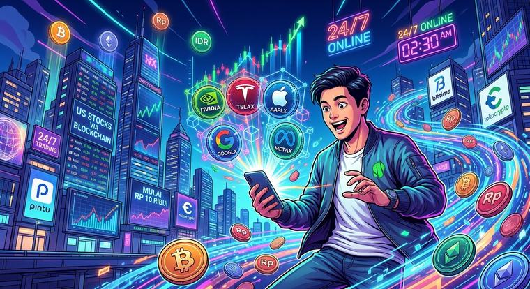 Beli Saham Tesla dan Apple Cuma Modal Rp10 Ribu 24 Jam Nonstop via Aplikasi Crypto Ini!