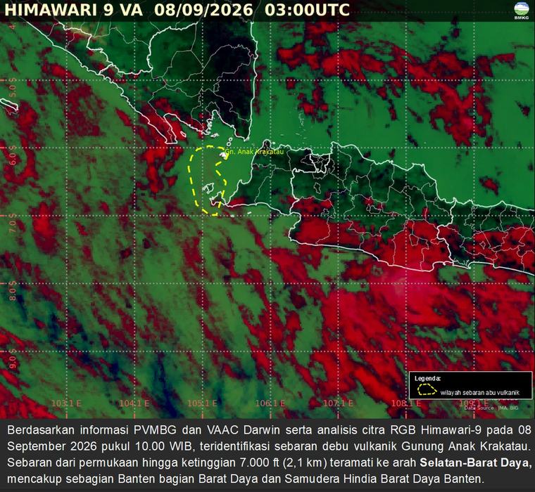 Intensitas Erupsi Anak Krakatau Menurun, Abu Vulkanik Jauhi Indonesia