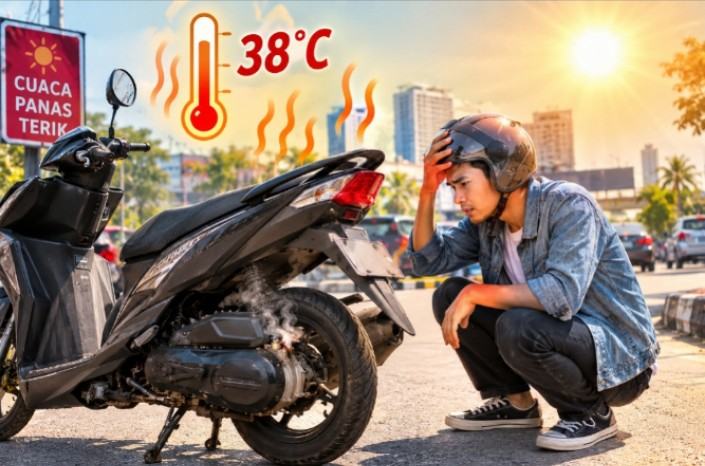 5 Cara Mengatasi Motor Matik Tiba-Tiba Mati Mendadak Saat Terjebak Macet Panjang di Cuaca Panas